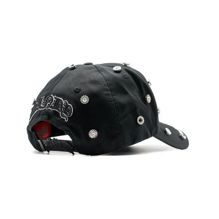 vista de panel trasero en angulo de la gorra dandy hats x lil baby bling