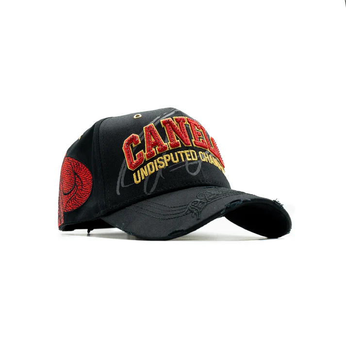vista en angulo de la gorra dandy hats x canelo alvarez pound for pound
