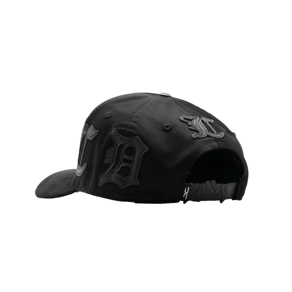 vista con angulo al panel trasero de la gorra king of kings